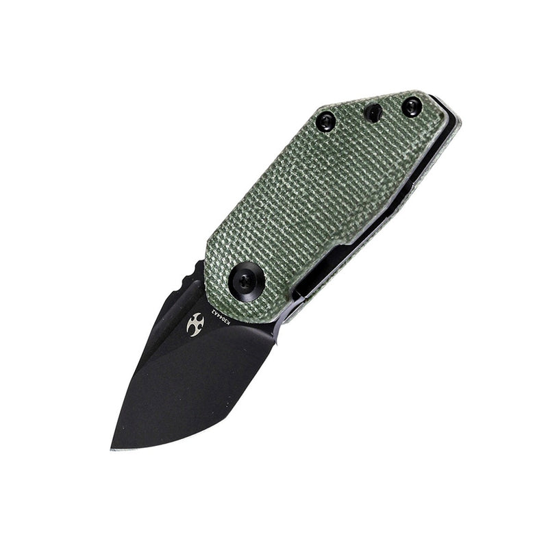 KANSEPT RIO Flipper Knife Green Micarta Handle (1.56'' M390 Blade)4T5 Design-K3044A2