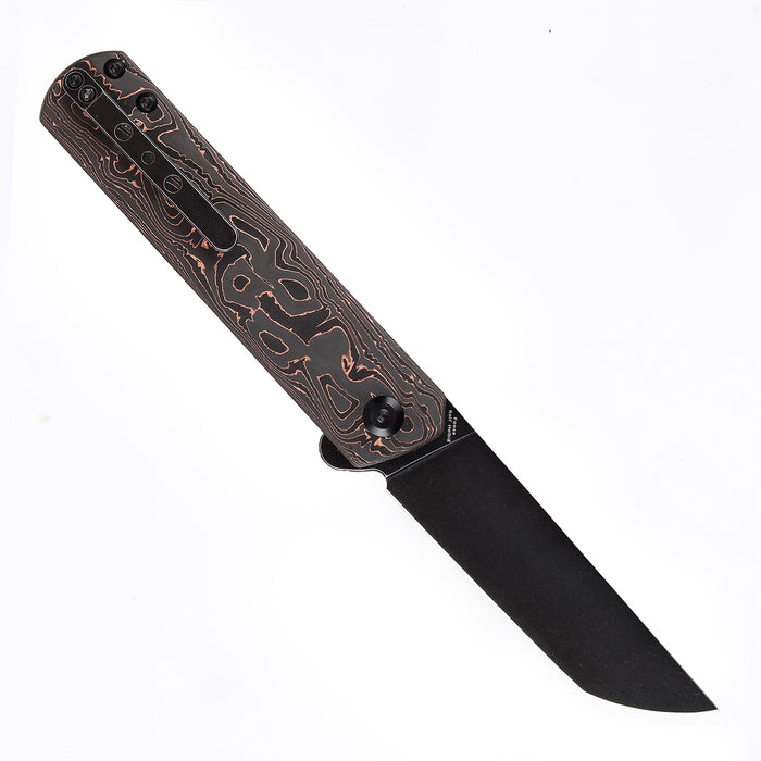 KANSEPT Foosa Slip Joint/Flipper Knife Copper Carbon Fiber Handle (3.06"CPM S35VN Blade) Rolf Helbig Design-K2020T3