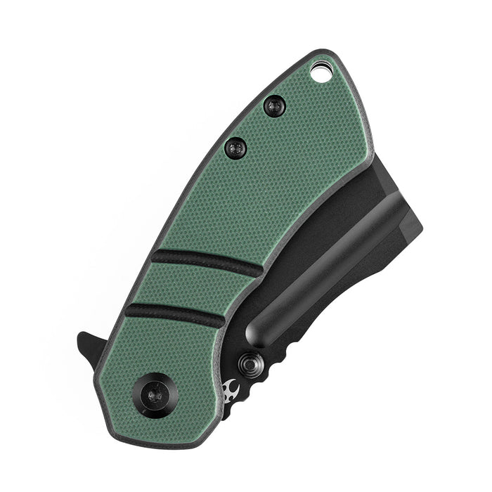 KANSEPT Korvid M Thumb Studs/Flipper Knife Green and Black G10 Handle (2.45'‘154CM Blade ) Koch Tools Design-T2030A1
