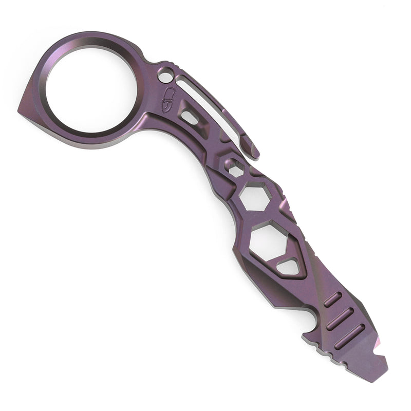 Kansept EDC Tool PryMate G008A4 Purple Anodized Titanium Multifucntional Tool Designed by Sebastian Irawan