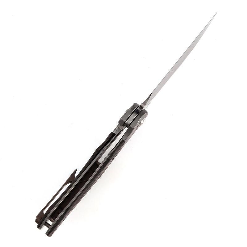 KANSEPT Cosmos Flipper Knives Titanium + Copper Carbon Fiber ( 3.58''CPM 20CV Blade)Munko Knives Design-K1059A1