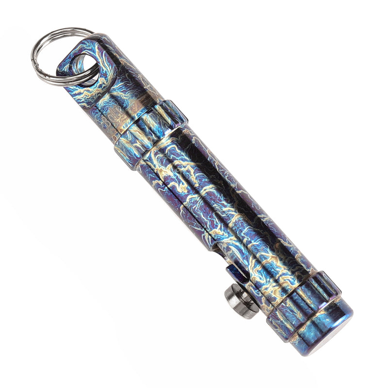 Kansept EDC Bolt Fidget G013A6 Titanium with Lightning Strike Finish with Bolt Mechanism for Stress Relieving with Key Chain for Lanyard Hole-Kevin Passon Designed