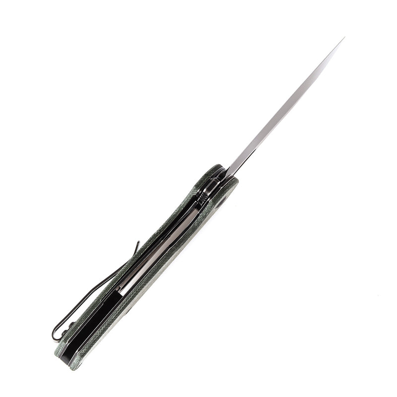 KANSEPT Model 6 Flipper/Thumb Hole Knife Green Micarta Handle (3.1'' 154CM Blade) -T1022A2