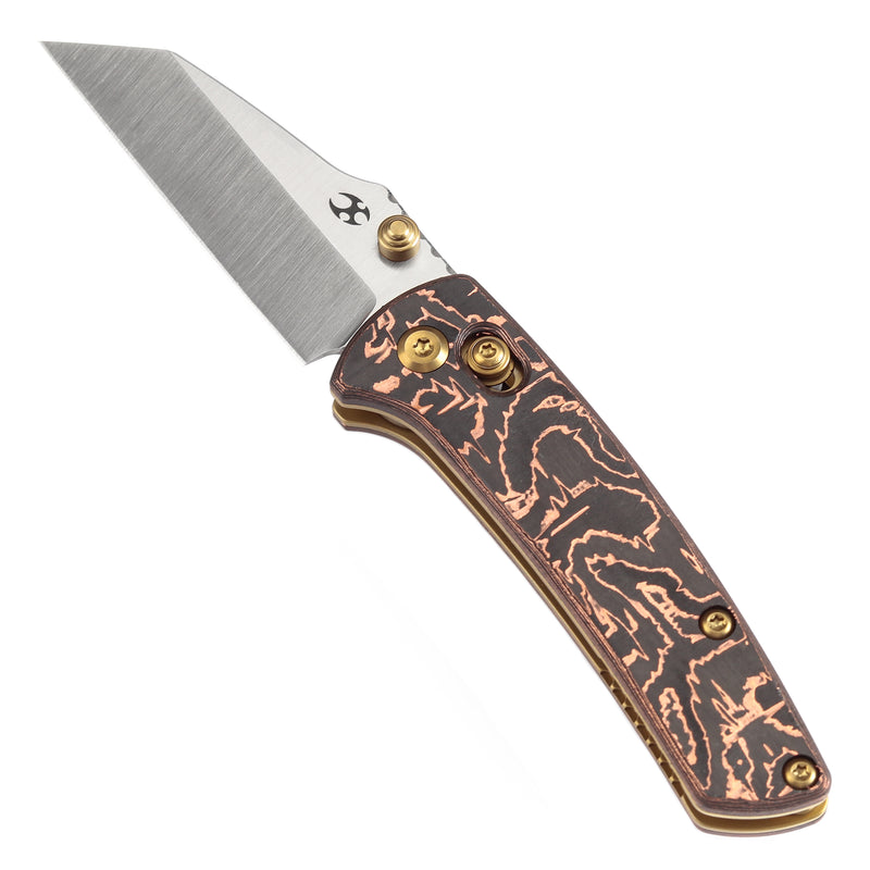 KANSEPT Little Main Street Cross Bar Lock Copper Carbon Fiber Handle (2.26'' CPM S35VN Blade) Dirk Pinkerton Design-K2015V2