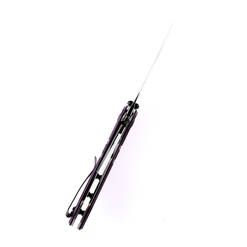 KANSEPT XL Korvid Thumb Stub Purple G10 Handle (3.55" 154CM Blade) Designed by Koch Tools-T1030A4
