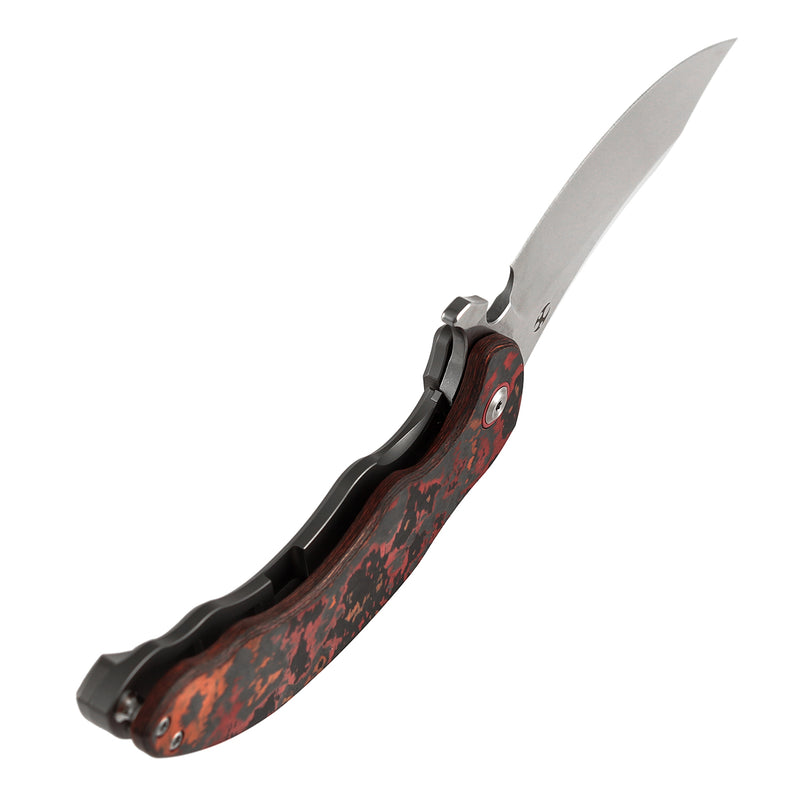 KANSEPT Gilgamesh Flipper MarsValley FatCarbon Fiber with Beadblasted Titanium Handle ( 3.75" CPM S35VN Blade) Andreas Goltz Designed- K1128A2
