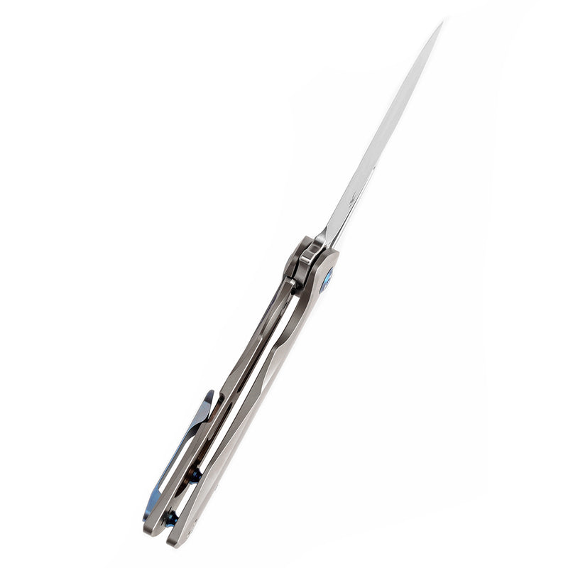 KANSEPT KRYO Thumb Hole Bronze Anodized and Stonewashed Titanium Handle (3.58" CPM S35VN Blade) Kim Ning Design-K1001A8