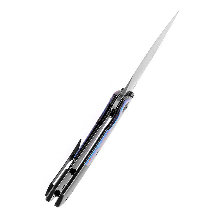KANSEPT Fenrir Flipper/Thumb Hole Knife Titanium + Timascus Handle (3.48'' CPM-S35VN Blade) Greg Schob Design-K1034A7
