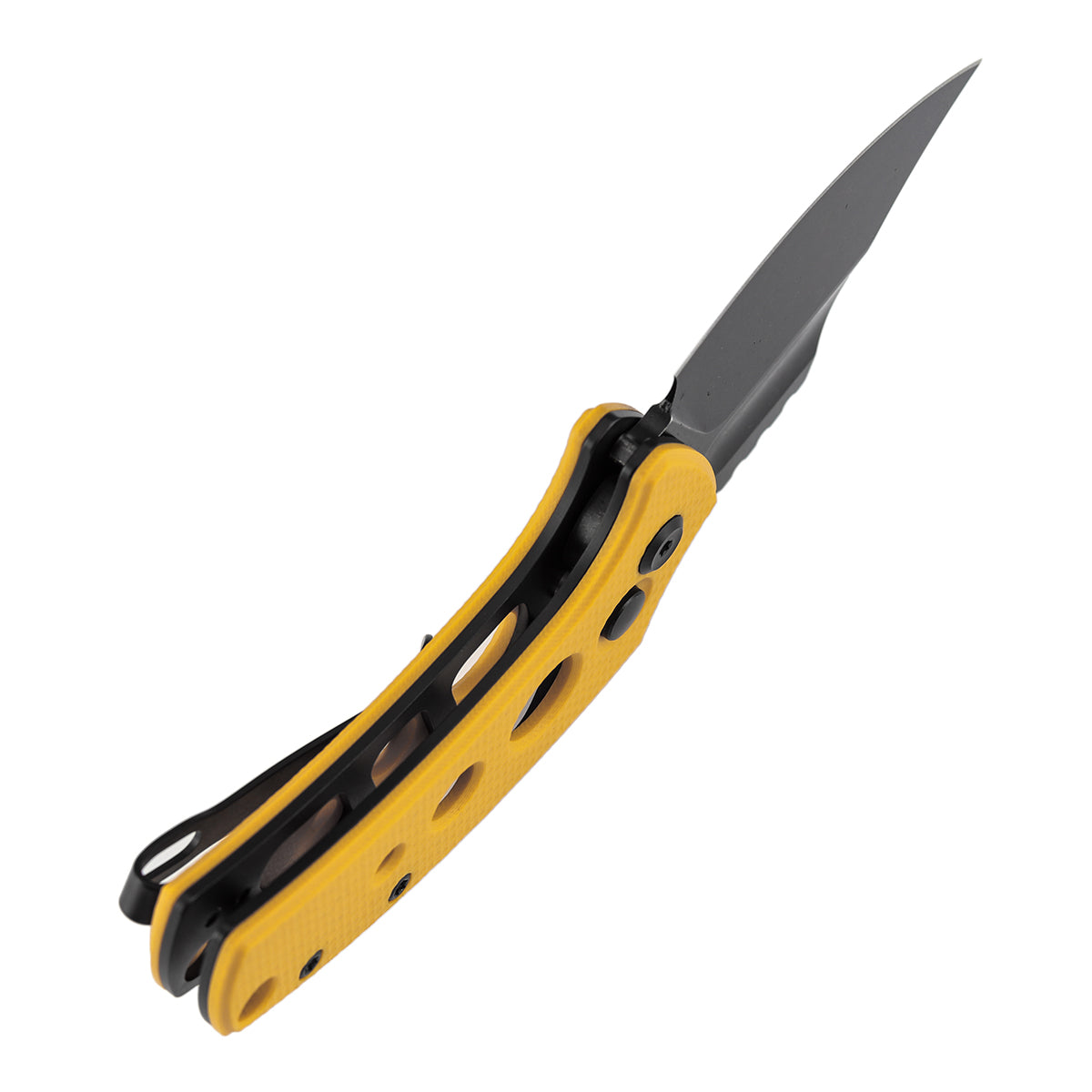 Kansept Wasp | Button Lock | Yellow G10 with Holes | 2.36