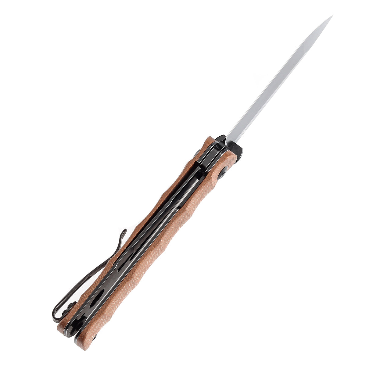 KANSEPT BTF Thumb Disc Knife Brown Micarta Handle (3.24'' CPM