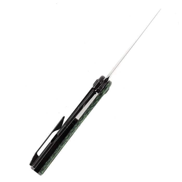 KANSEPT AGI Flipper Knife  Green Carbon Fiber + Titanium Handle (2.94''CPM S35VN Blade) Michal Galovic & Michal Komorovsky Design-K2037A4