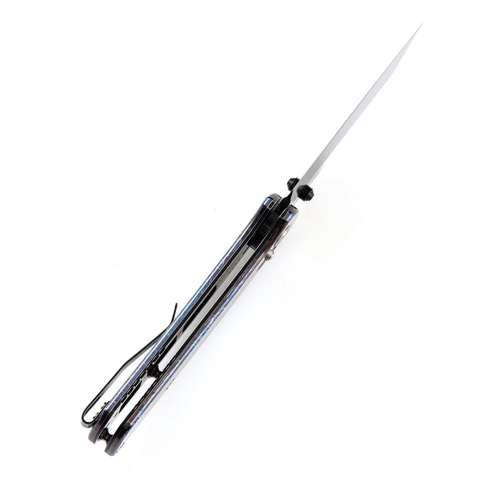 KANSEPT Main Street Thumb Studs/Crossbar Lock Knife Lightning Strike Titanium Handle(3.36''CPM 20CV Blade)Dirk Pinkerton Design-K1015M2