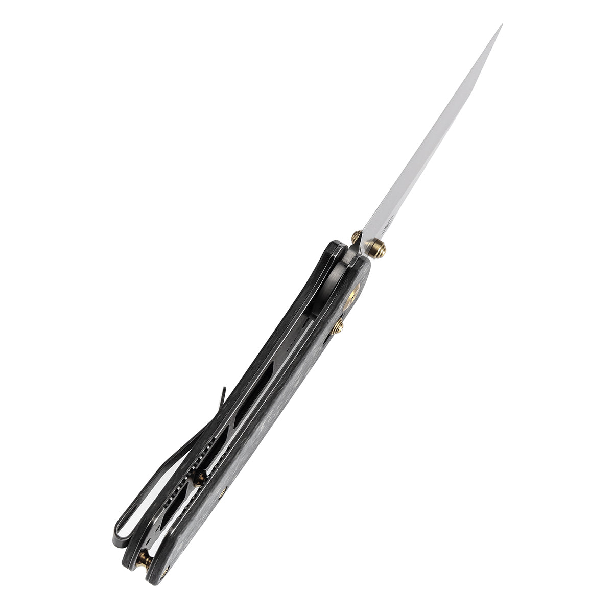 KANSEPT Main Street Thumb Studs/Crossbar Lock Knife Shred Carbon Fiber ...