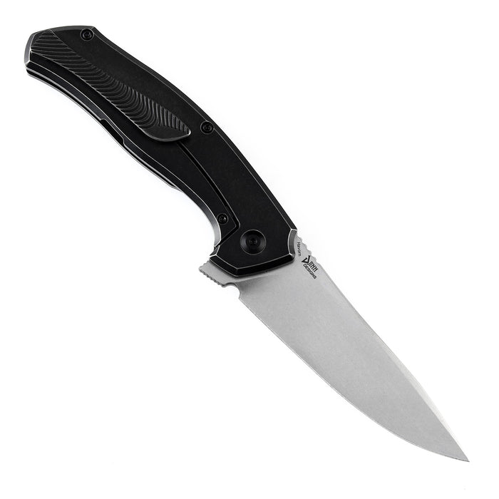 KANSEPT On Pending- Havørn Flipper Knife Rose Pattern Carbon Fiber Handle (4.01''CPM S35VN Blade ) Djinn Design -K1069A1