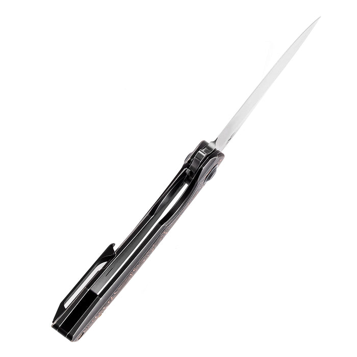 KANSEPT Accipiter Titanium and Copper Carbon Fiber Handle (3.50" CPM S35VN Blade) Kim Ning Design-K1007E2