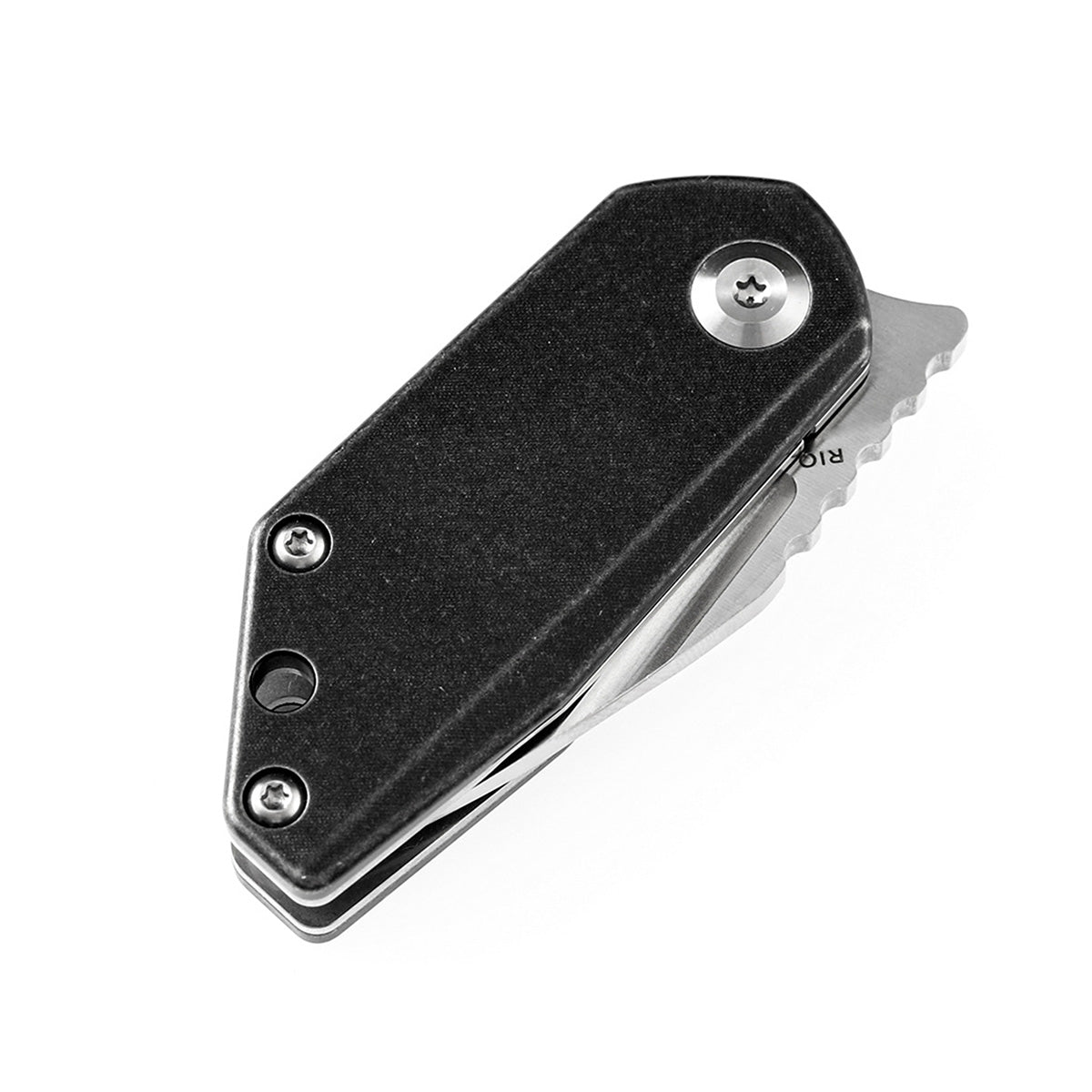 KANSEPT RIO Flipper Knife Black Titanium Handle (1.56'' M390 Blade