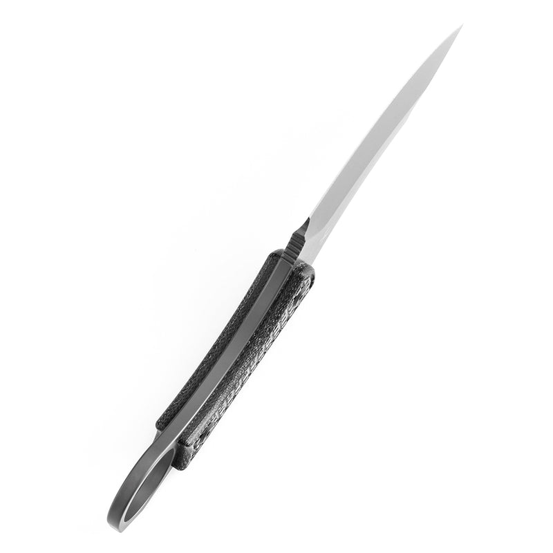 KANSEPT Niko Fixed Knife Black Micarta Handle (3.54''D2 Blade ) with Sheath Marco Knives Design -G004A6