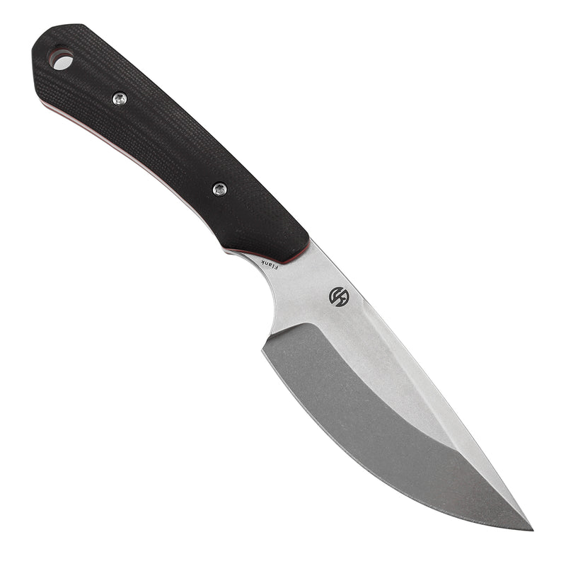 KANSEPT Flank Fixed Blade Black & Red G10 Handle (3.69'' Stonewashed D2 Blade) TuffKnives Designed- G006A2