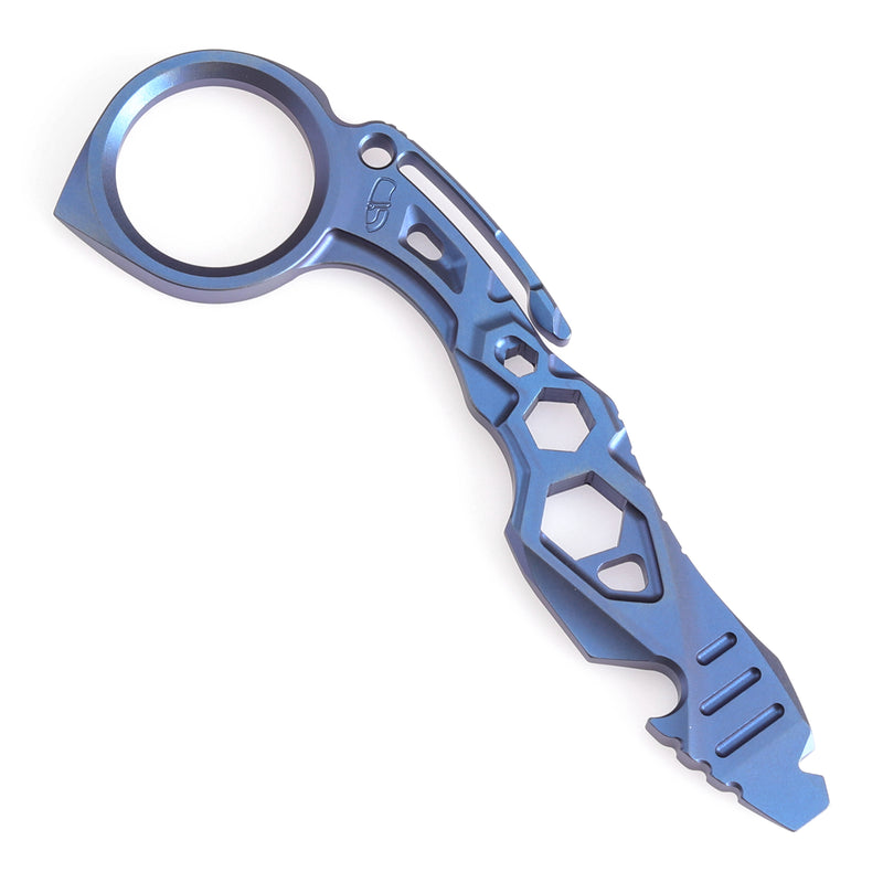 Kansept EDC Tool PryMate G008A5 Blue Anodized Titanium Multifucntional Tool Designed by Sebastian Irawan