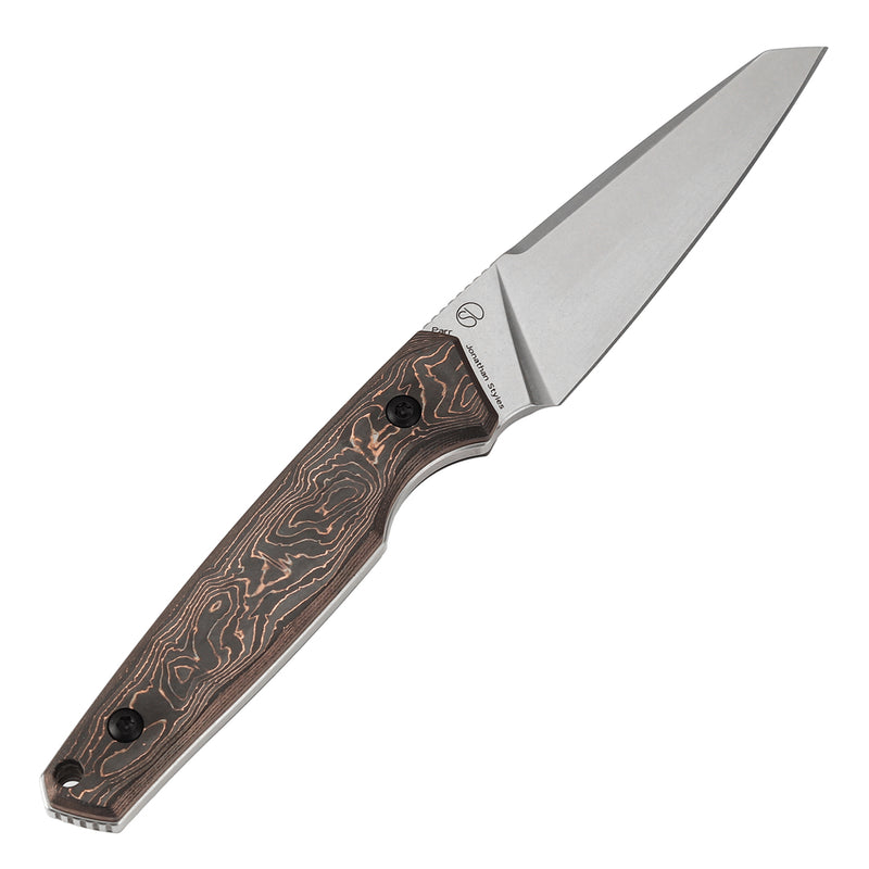 KANSEPT Fixed Blade Parr Copper Carbon Fiber Handle (3.12" CPM S35VN Blade) with Jonathan Styles Design-G011A2