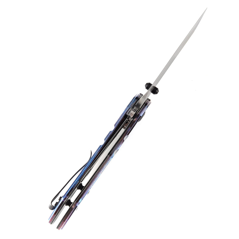 KANSEPT M+ Korvid Thumb Studs/Flipper Knife Timascus Handle (3.07'‘ CPM S35VN Blade ) Koch Tools Design-K2030C1U