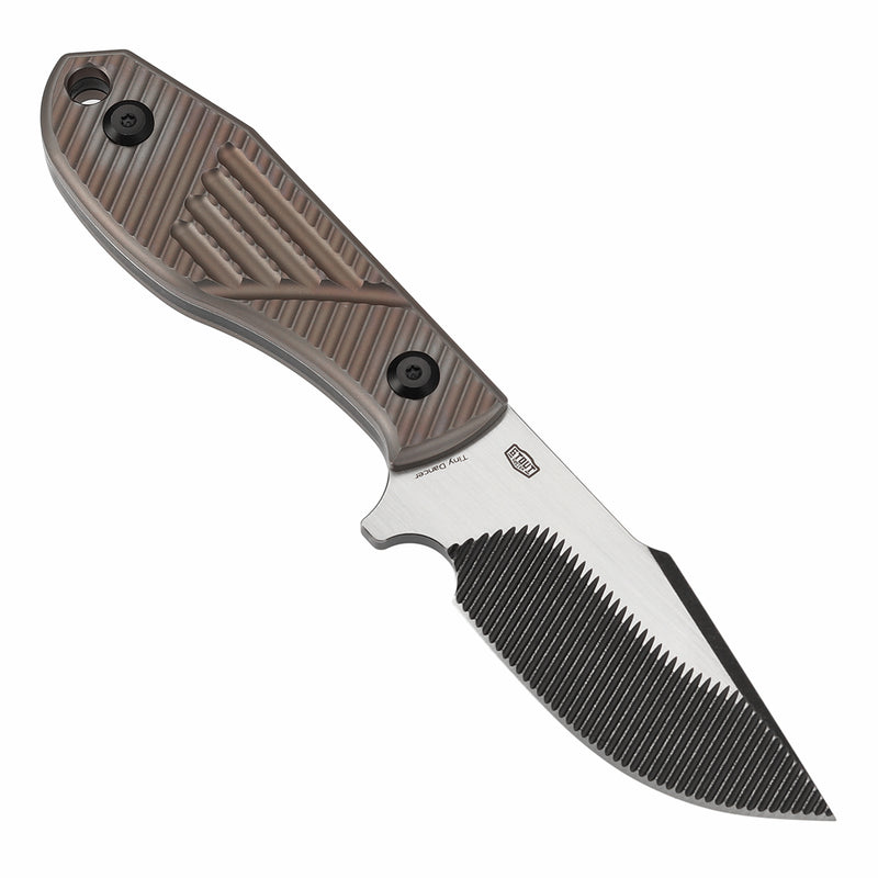 KANSEPT Fixed Blade Tiny Dancer Bronze Anodized Titanium with CNC Milling Handle (3.17" CPM S35VN with CNC Milling Blade) with JB Stout Design Design-K014A2