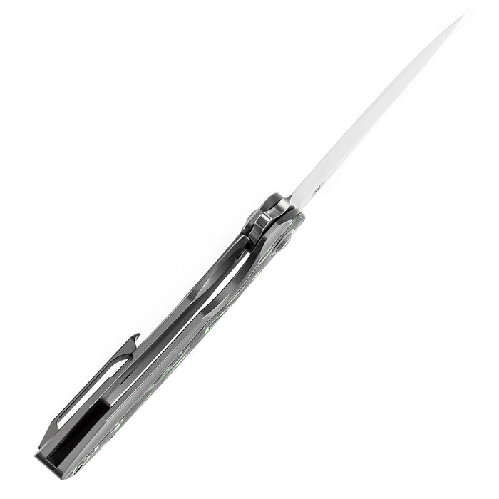 KANSEPT Accipiter Titanium and Green Carbon Fiber Handle (3.50" CPM S35VN Blade) Kim Ning Design-K1007E1