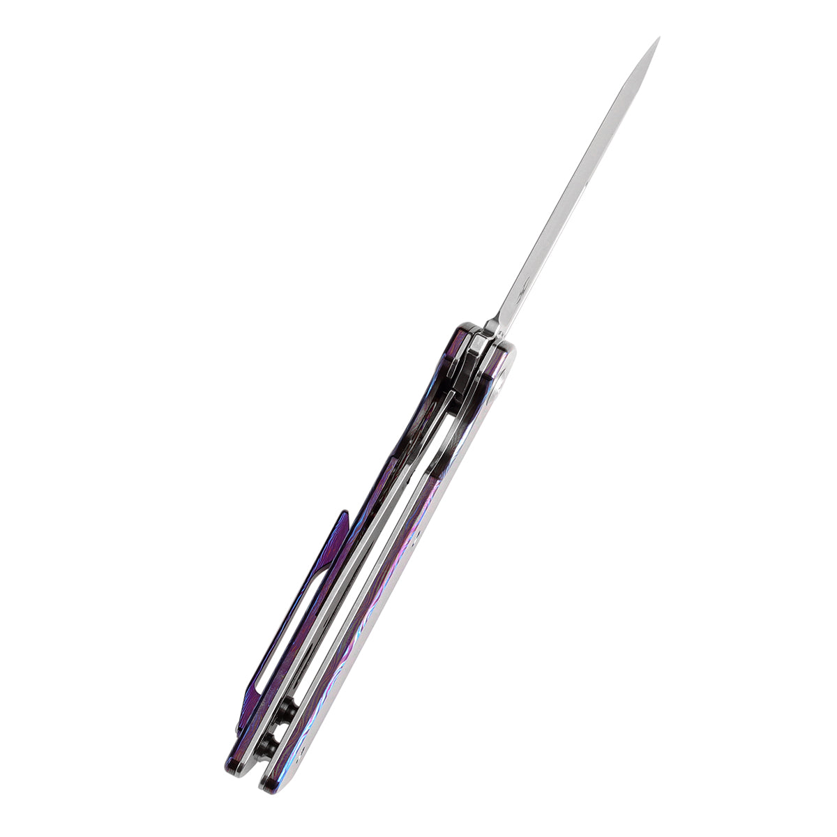 KANSEPT Anomaly Flipper Knife Timascus Handle with Timascus Clip(3.14 ...