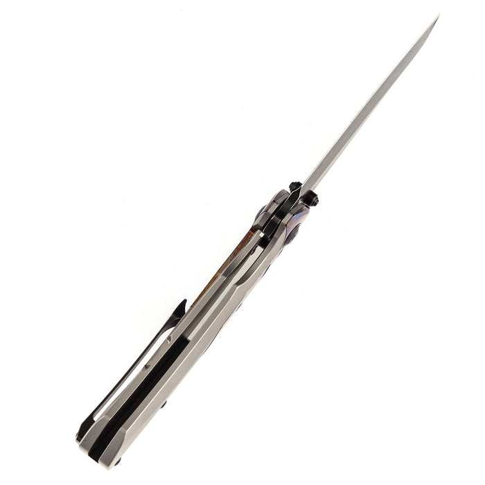 KANSEPT Weim Thumb Studs Knife Timascus+Titanium Handle (3.28''CPM S35VN Blade)Jonathan Styles Design-K1051A3