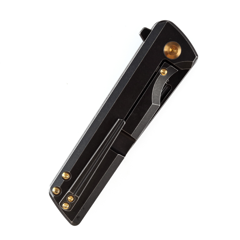 KANSEPT Anomaly Flipper Knife  Stonewashed Titanium Handle (3.14''CPM-S35VN Blade) Dirk Pinkerton-K2038T2