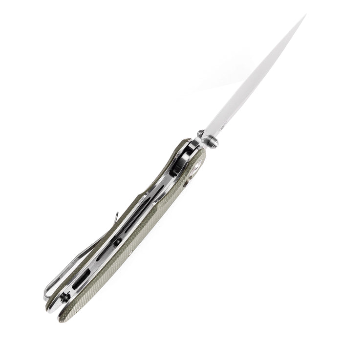 Tenable Nesstreet Folding Knife Green Micarta Handle(3.58'' Satin 14C28N Blade)Karambit Maker Design-T1039F4