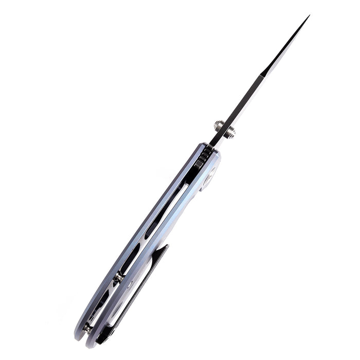 KANSEPT Rei Thumb Stub Flipper Blue Anodized Titanium(3.3"CPM 20CV) Karambit Maker Design-K1061A3