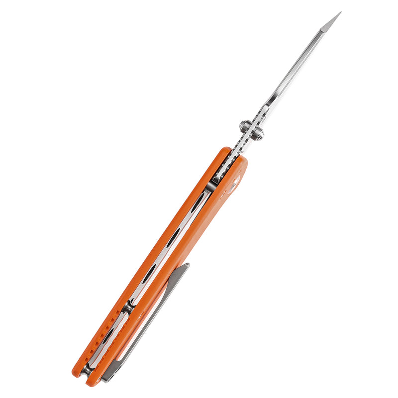 KANSEPT Main Street Thumb Stubs Orange G10 Handle (3.36'' 154CM Blade) Dirk Pinkerton Design-T1015E6