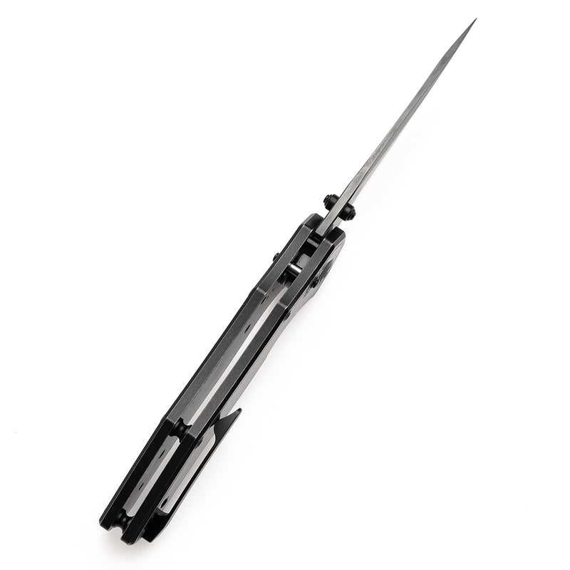 KANSEPT Apollo Cross Bar Lock Blackwash Titanium with Timascus Handle (3.11“ CPM S35VN Blade) with War Blades Design-K2107V5