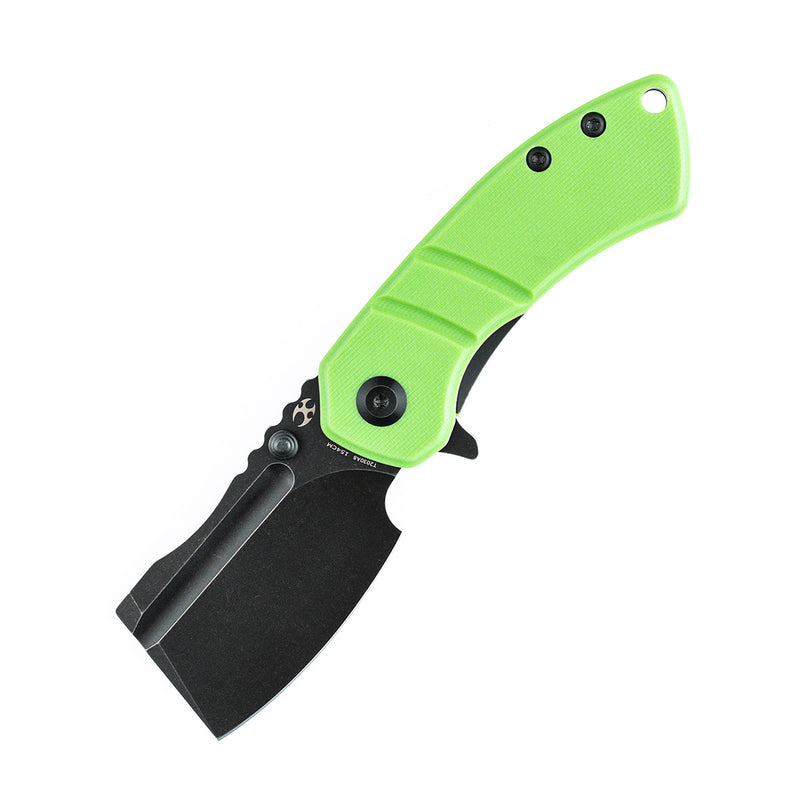 KANSEPT Korvid M Thumb Studs/Flipper Knife Grass Green G10 Handle (2.45'‘ Black 154CM Blade ) Koch Tools Design-T2030A8