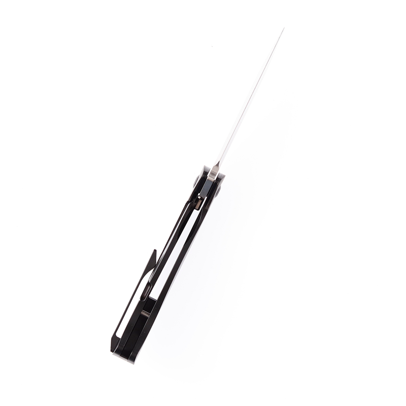 KANSEPT Mujir Front Flipper Knife Titanium with Carbon Fiber Inlay Handle (3.3''CPM-S35VN Blade) Dirk Pinkerton Design-K1014A3