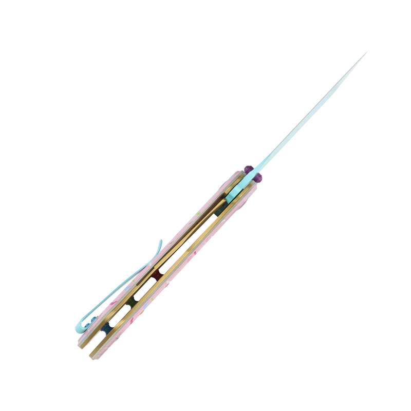 Only for Cutomers outside of US-KANSEPTXL Korvid Flipper Knife G10 with Donut Print  Handle (3.55'' 154CM Blade) Koch Tools Dsign-T1030B6