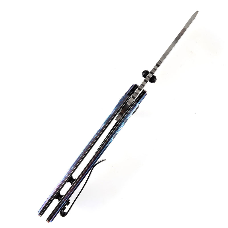 KANSEPT M+ Korvid Thumb Studs/Flipper Knife Timascus Handle (3.07'‘ CPM S35VN Blade ) Koch Tools Design-K2030C1U