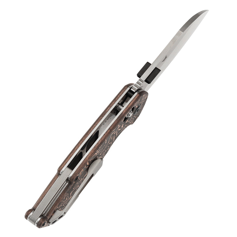 KANSEPT Model 6 Crossbar Lock Knife Copper Carbon Fiber Handle (3.1'' CPM S35VN Blade) Nick Swan Knives Design -K1022V2