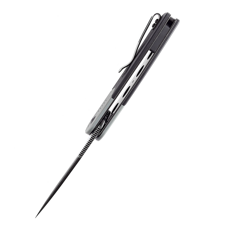 Reverie T2025B1 Black Stonewashed 154CM Blade Gray and Black G10 Handle Design by Justin Lundquist