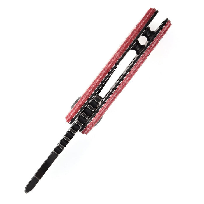 KANSEPT Mini Korvid  Flipper Knife Red Canvas Micarta  Handle (1.45'' 154CM Blade) Koch Tools Design-T3030M2