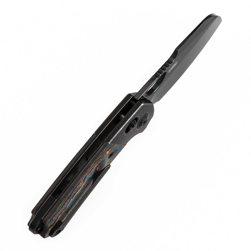 KANSEPT Nahual Crossbar Lock Knife Blackwash Titanium with 80S Camo CarbonHandle(2.95" Mirror DLC  Magnacut Blade) Javier Garcia Design-K2125V1