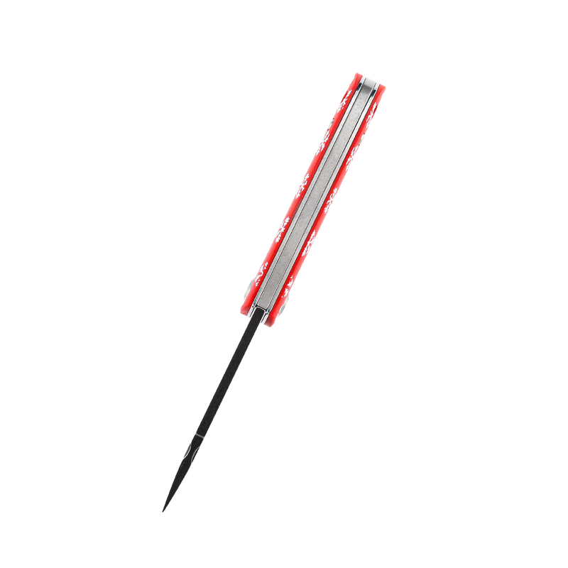 KANSEPT Bevy Slip Joint Knife Red G10 Snowflake Print Handle (2.9'' 154CM Blade) Nick Swan Design-T2026SC