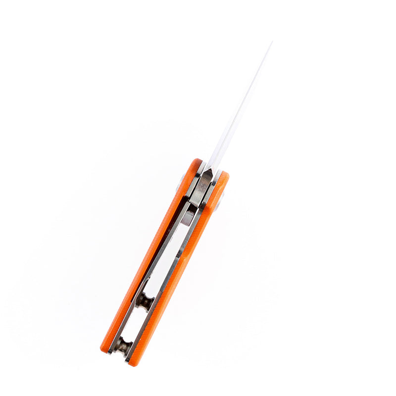 KANSEPT RIO Flipper Knife Orange G10 Handle (1.56'' M390 Blade)4T5 Design-K3044A4