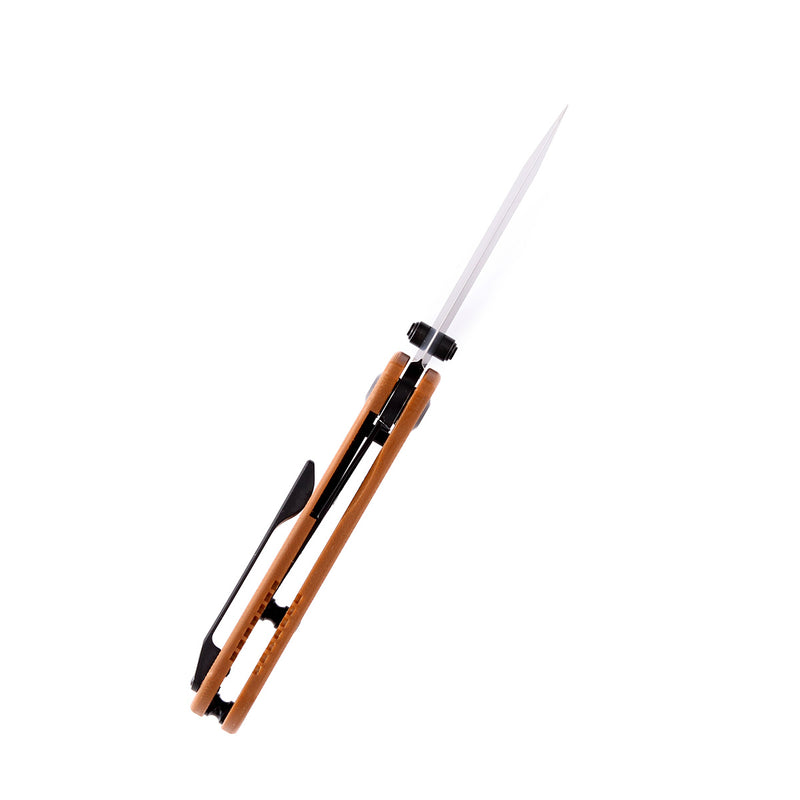 KANSEPT Little Main Street Thumb Studs Knife Brown G10 Handle (2.26'' 154CM Blade) Dirk Pinkerton Design -T2015A8