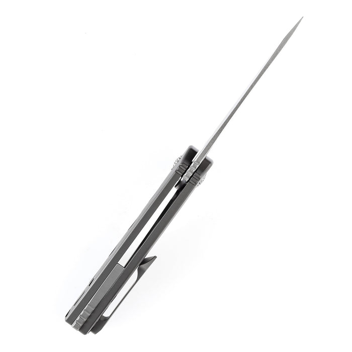 KANSEPT Cassowary Flipper Knife Grey Anodized Titanium Handle (2.9'' CPM-S35VN Blade) Koch Tools -K2065A2