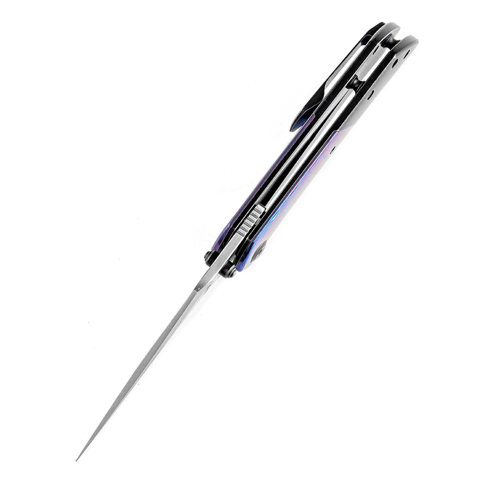 KANSEPT Fenrir Flipper/Thumb Hole Knife Titanium + Timascus Handle (3.48'' CPM-S35VN Blade) Greg Schob Design-K1034A7