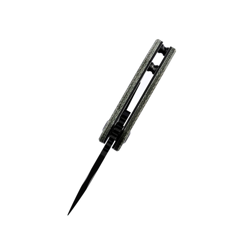 KANSEPT RIO Flipper Knife Green Micarta Handle (1.56'' M390 Blade)4T5 Design-K3044A2