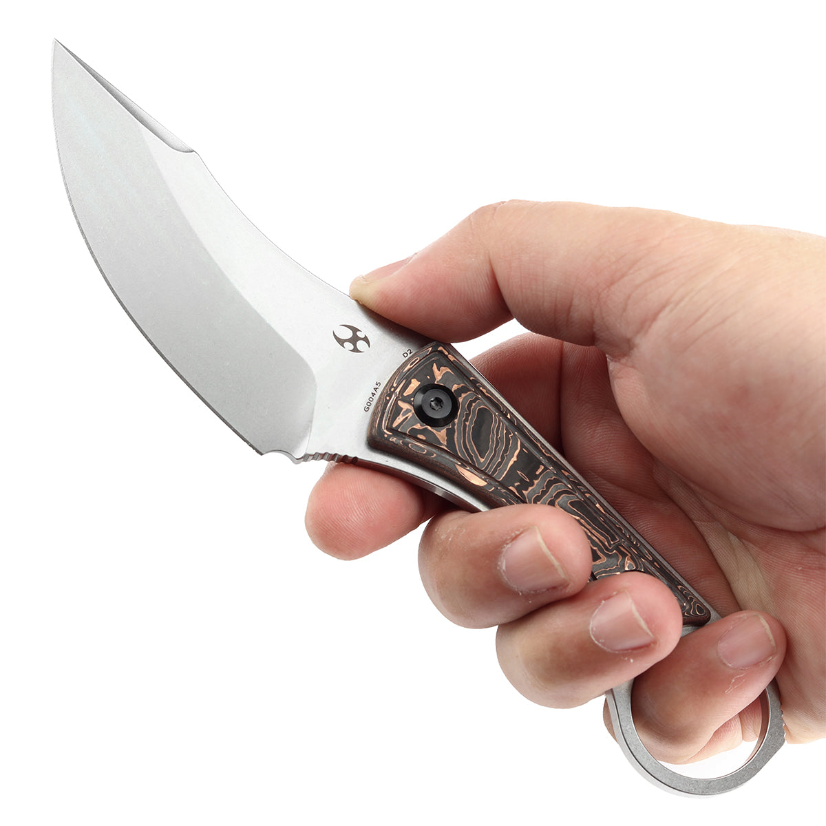 KANSEPT Niko Fixed Knife Copper Carbon Fiber Handle (3.54''D2
