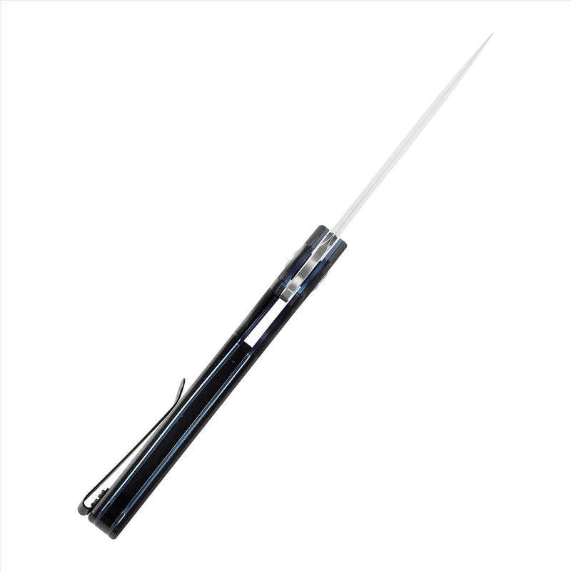 KANSEPT Hellx Tacitical Utility Pocket Knife with Stonewashed D2 Blade Black G10 Handle - T1008A1